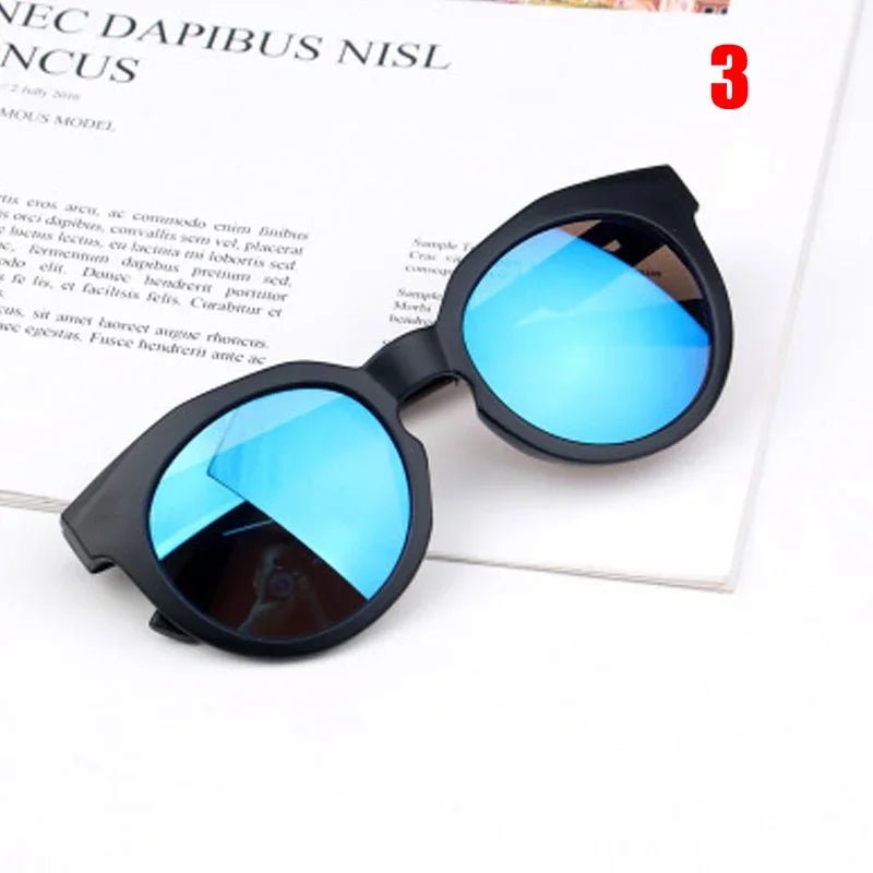 Cat Shop Boys - Kids Sunglasses Colorful Reflective Mirror Hot Sale Boys Girls Children Classic Retro Cute Sun Glasses Round Eyewear UV400