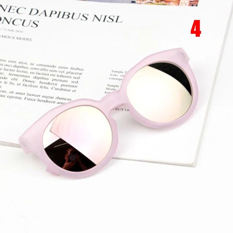 Cat Shop Boys - Kids Sunglasses Colorful Reflective Mirror Hot Sale Boys Girls Children Classic Retro Cute Sun Glasses Round Eyewear UV400