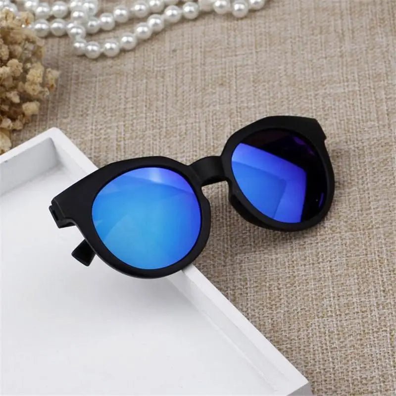 Cat Shop Boys - Kids Sunglasses Colorful Reflective Mirror Hot Sale Boys Girls Children Classic Retro Cute Sun Glasses Round Eyewear UV400