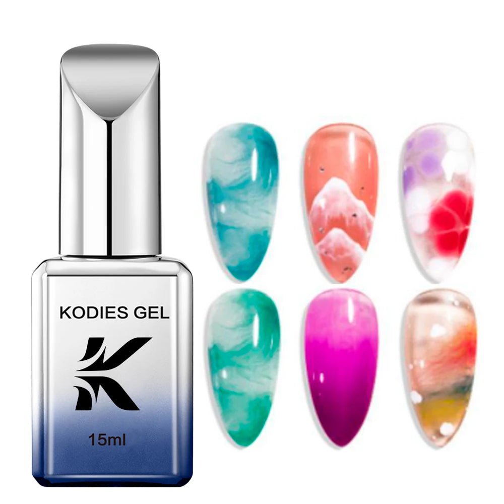 Cat Shop Boys - KODIES GEL Clear Blooming Gel Nail Polish 15ML UV/LED Blossom Soak Off Marvel Gel Glue For Spreading Effect Marble Nail Polish