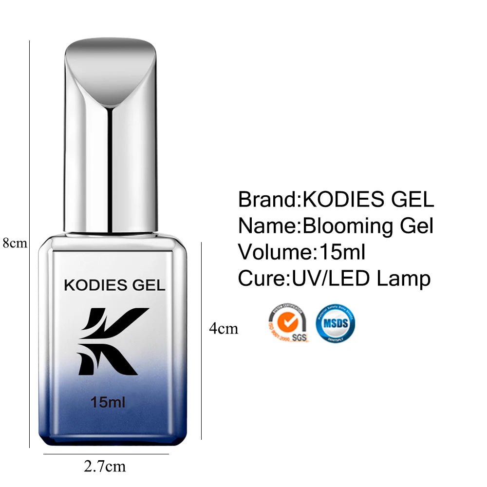 Cat Shop Boys - KODIES GEL Clear Blooming Gel Nail Polish 15ML UV/LED Blossom Soak Off Marvel Gel Glue For Spreading Effect Marble Nail Polish