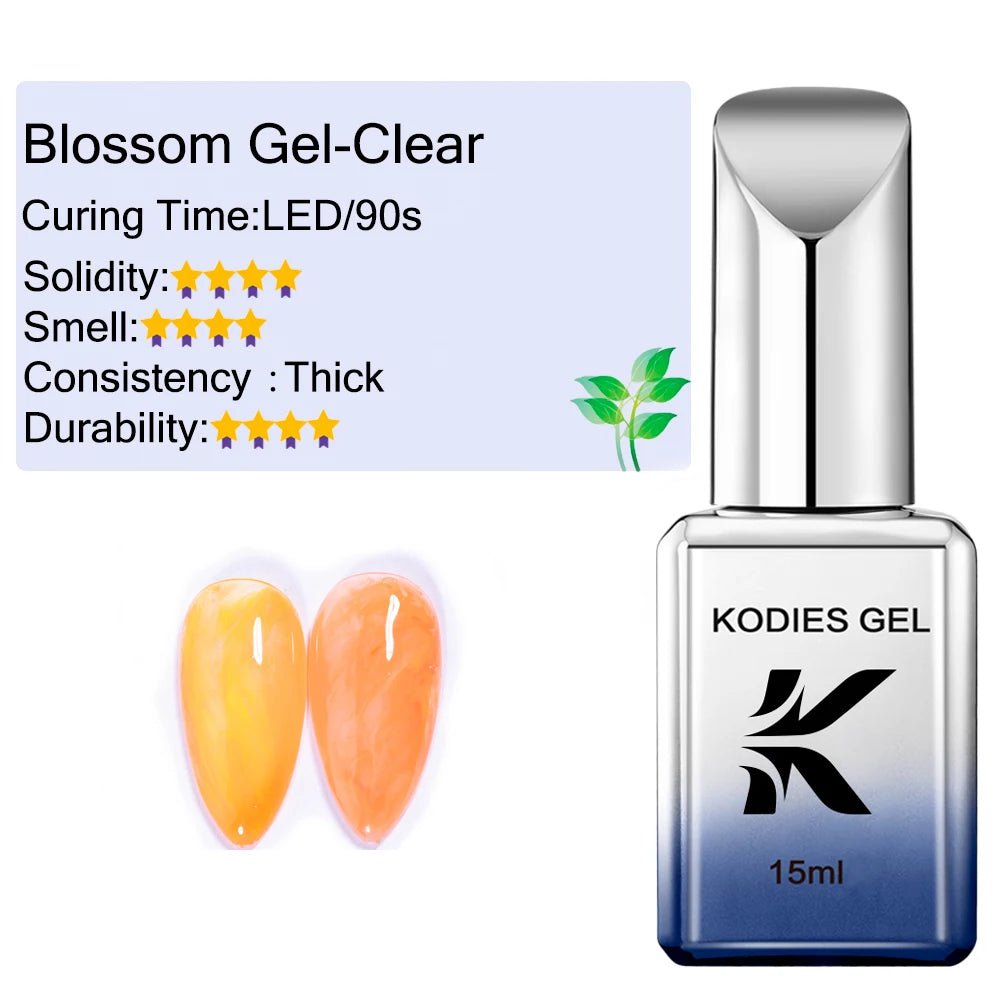 Cat Shop Boys - KODIES GEL Clear Blooming Gel Nail Polish 15ML UV/LED Blossom Soak Off Marvel Gel Glue For Spreading Effect Marble Nail Polish