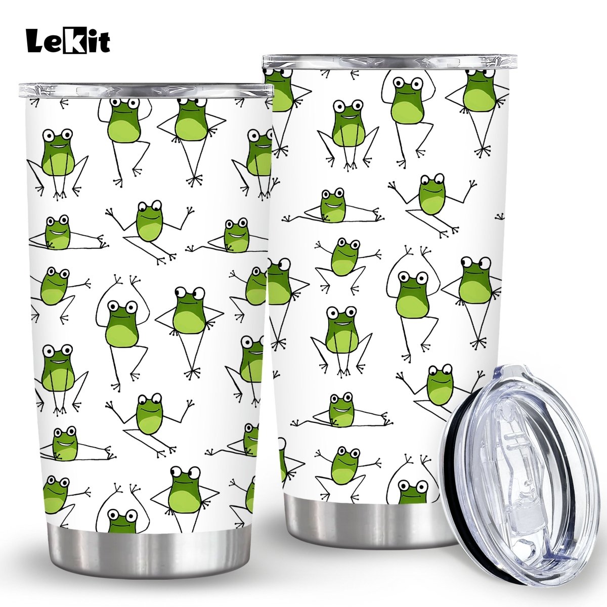 Cat Shop Boys - LeKit 20oz Dancing Frog Insulated Stainless Steel Tumbler with Lid - Leakproof, BPA - Free Travel Mug for Hot and Cold Drinks - Perfect Gift for Family, Friends, Teachers on Valentine's Day, Birthdays & More