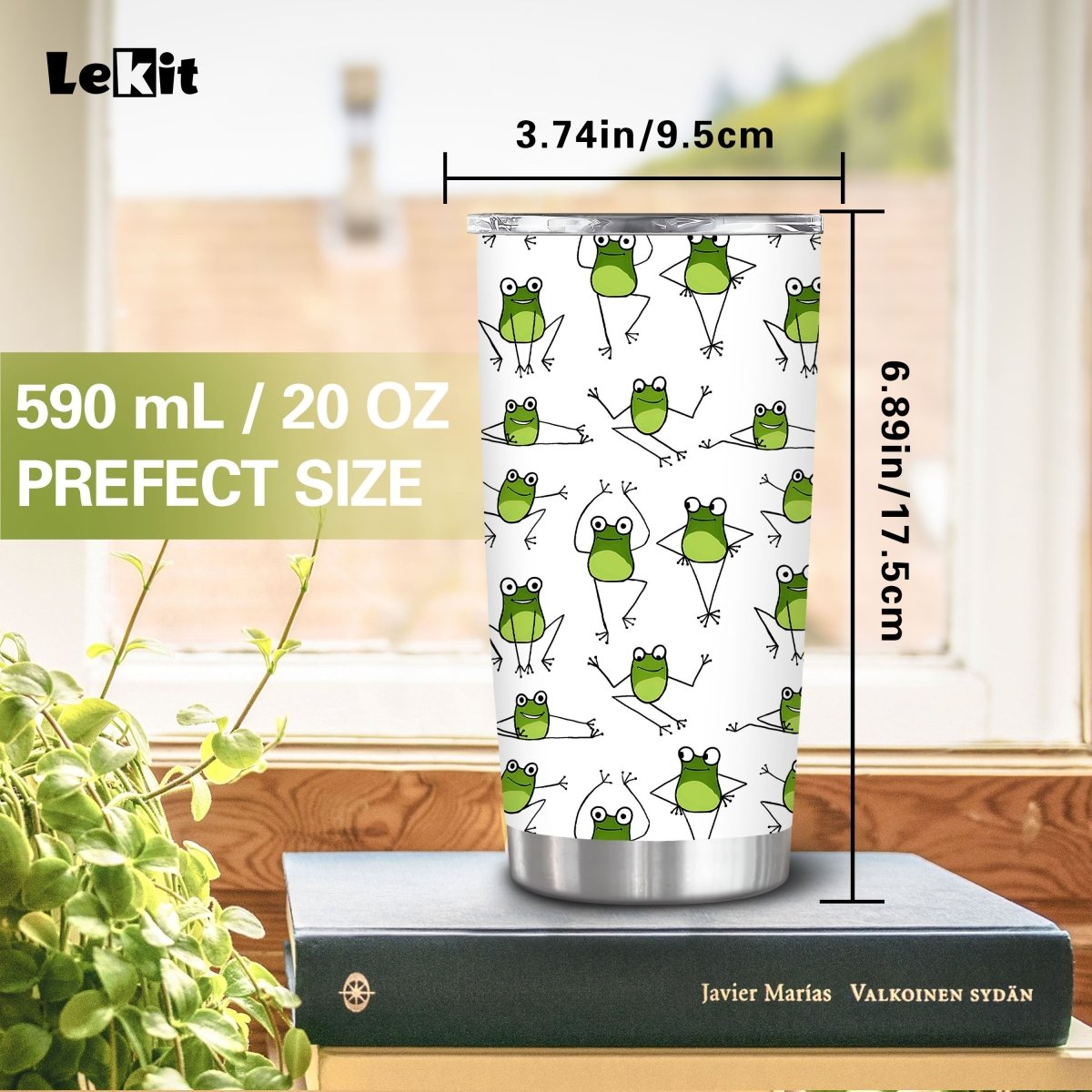 Cat Shop Boys - LeKit 20oz Dancing Frog Insulated Stainless Steel Tumbler with Lid - Leakproof, BPA - Free Travel Mug for Hot and Cold Drinks - Perfect Gift for Family, Friends, Teachers on Valentine's Day, Birthdays & More