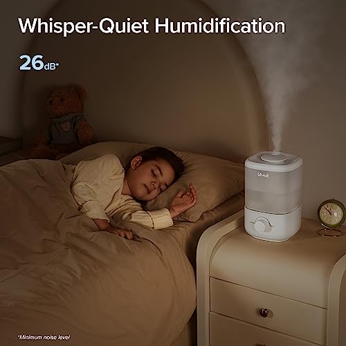 Cat Shop Boys - LEVOIT Top Fill Humidifiers for Bedroom, 2.5L Tank for Large Room, Easy to Fill & Clean, 28dB Quiet Cool Mist Air Humidifier for Home Baby Nursery & Plants, Auto Shut - off and BPA - Free for Safety, 25H