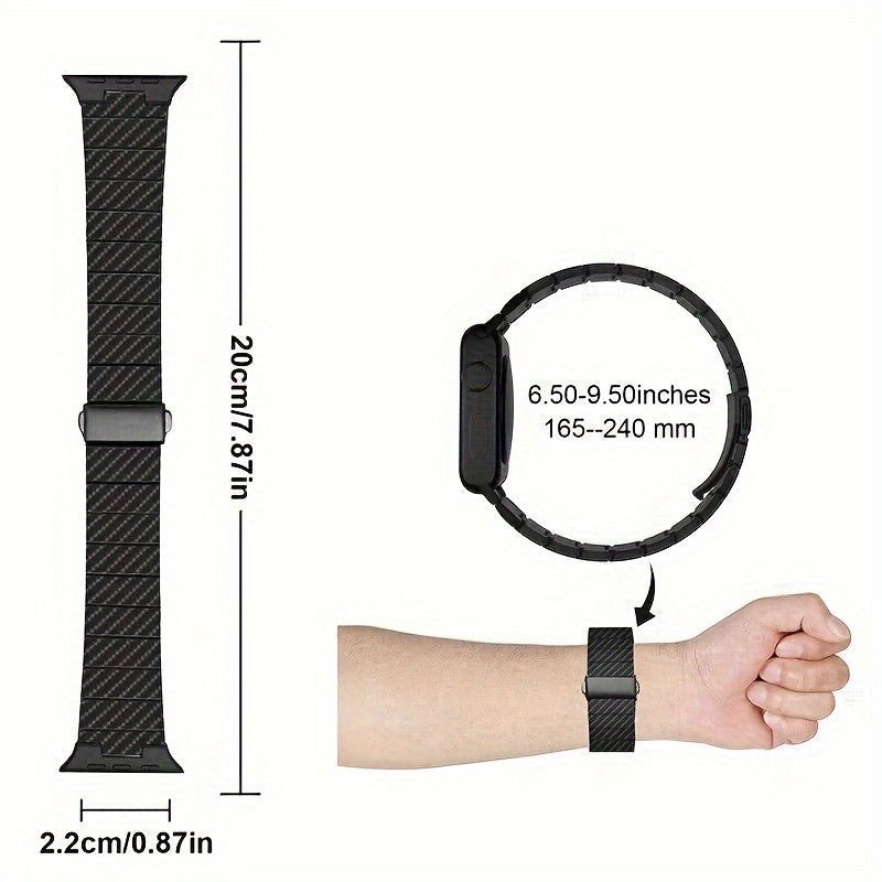 Cat Shop Boys - [Lightweight Carbon Fiber Watch Strap] Suitable For Apple 10/Ultra/Ultra 2/8/7/6/5/4/3/2/1/SE Lightweight, Breathable, Fashionable Business Carbon Fiber Watch Strap Suitable For Apple Watch Models 38/40/4142/44/45/49mm Strap