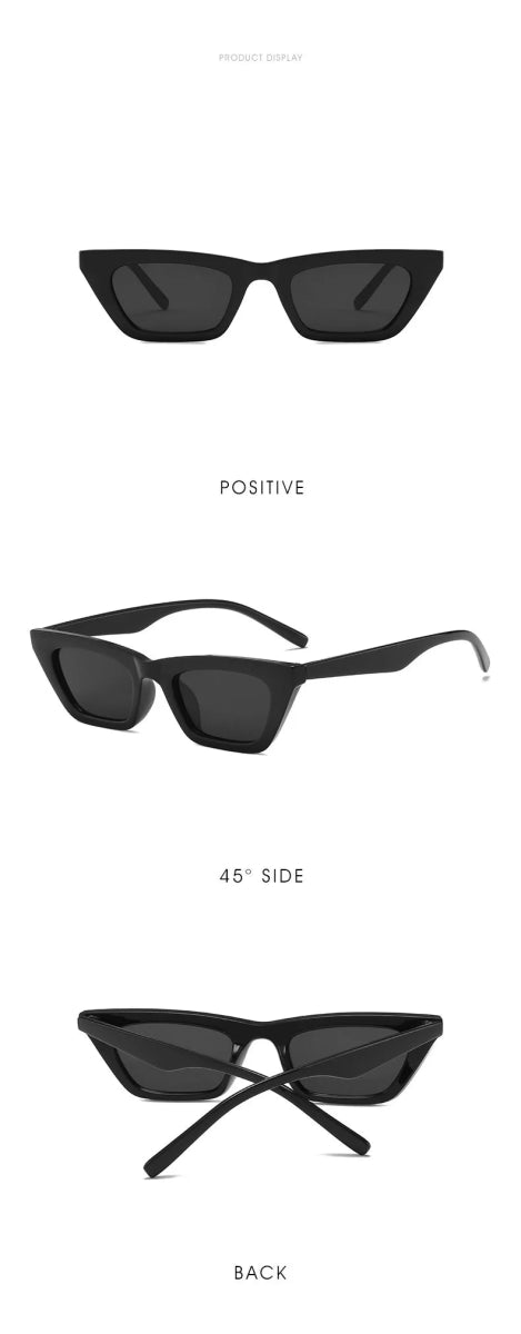 Cat Shop Boys - Luxury Rectangle Sunglasses Woman Vintage Cat Eye Design Sun Glasses Female Male Personality Cool Retro Black Cateye Oculos