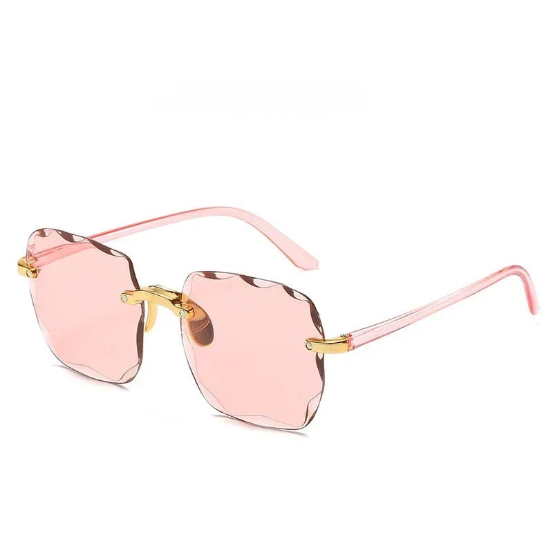 Cat Shop Boys - Luxury Sunglasses Europe and The United States Rimless Square Fashion Glasses Ladies Street Shoot Catwalk Sunglasses