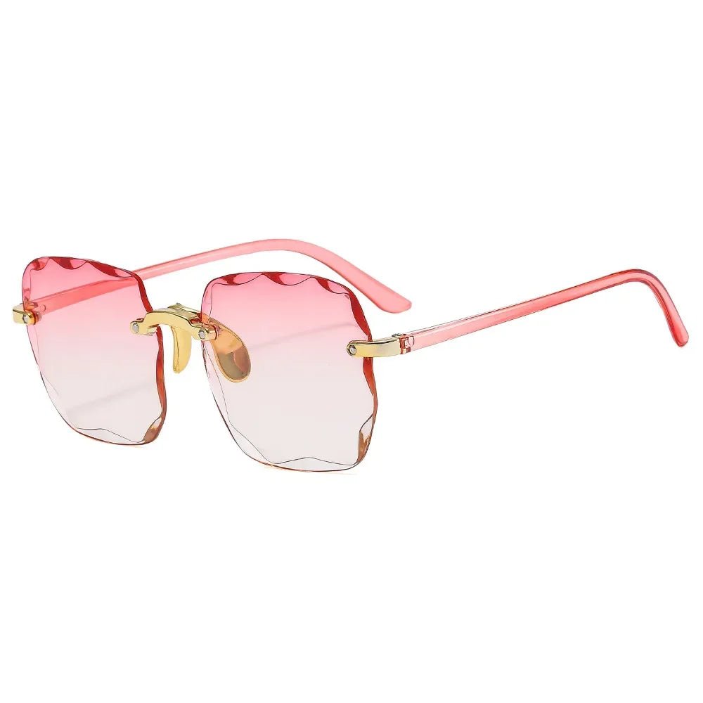 Cat Shop Boys - Luxury Sunglasses Europe and The United States Rimless Square Fashion Glasses Ladies Street Shoot Catwalk Sunglasses