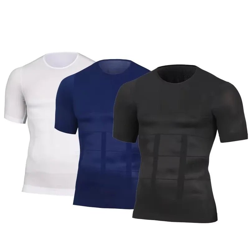 Cat Shop Boys - Men's Slimming Shaper Posture Vest Men's Compression T-Shirt Body Building Fat Burn Chest Tummy Shirt Slim Dry Quick Under Shirt