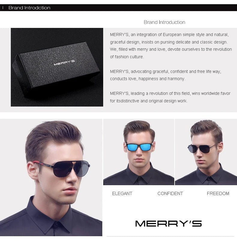 Cat Shop Boys - MERRYS Men Polarized Sunglasses Classic Men Retro Rivet Shades Brand Designer Sun glasses UV400 S683