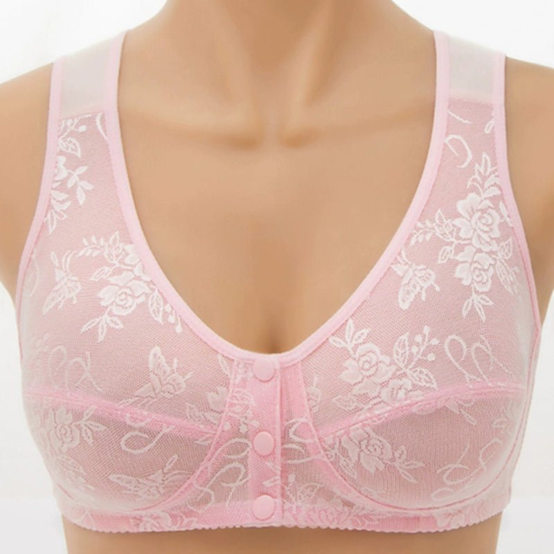 Cat Shop Boys - Middle - Aged and Elderly Cotton Bra Front Buckle Ladieswear Vest - Style Wireless Thin Bra Elderly plus Size Cloth Intimates Women