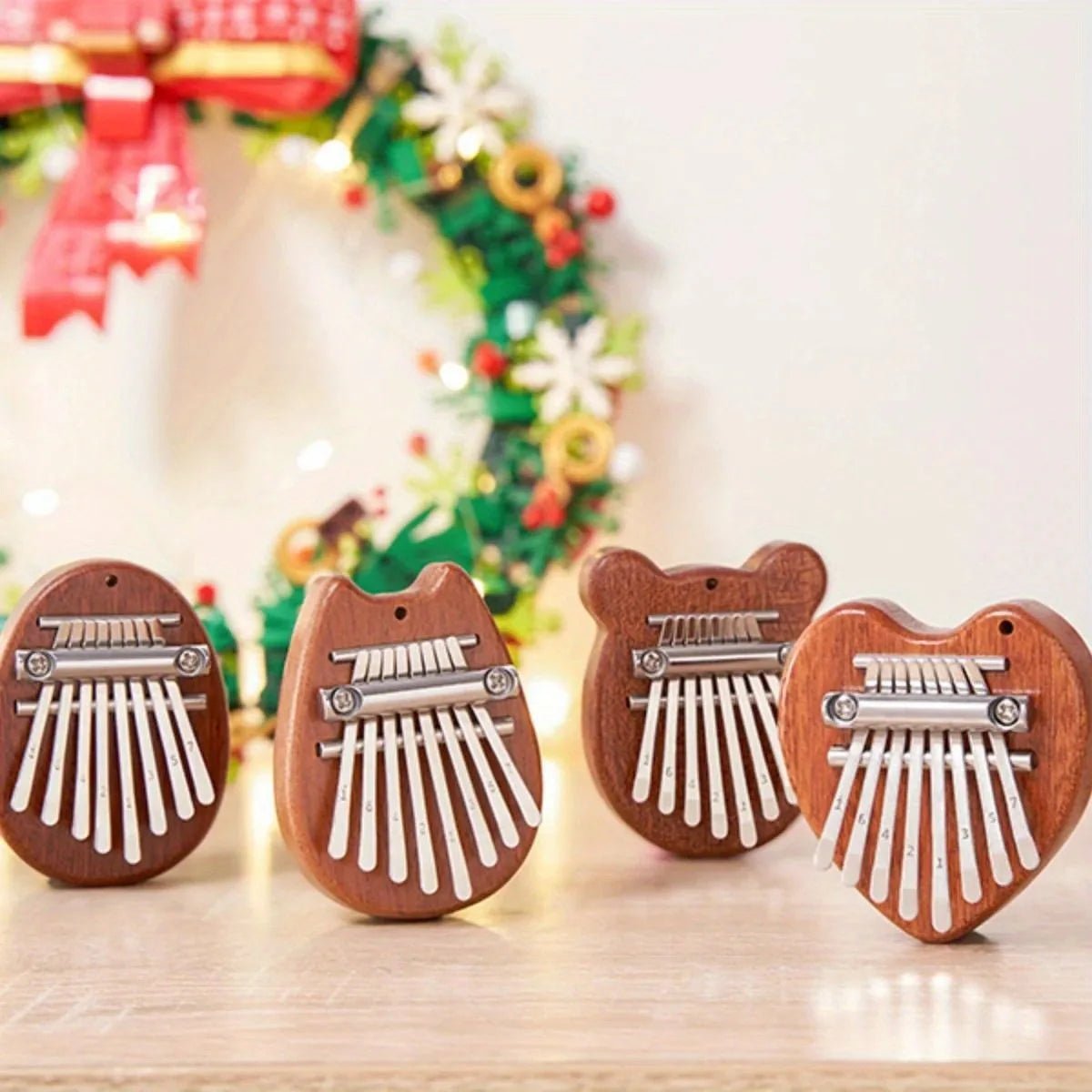 Cat Shop Boys - Mini 8 Key Kalimba Thumb Piano Gifts for Beginners Music Lovers Players Cute Instrument Pendant Keychain Accessories