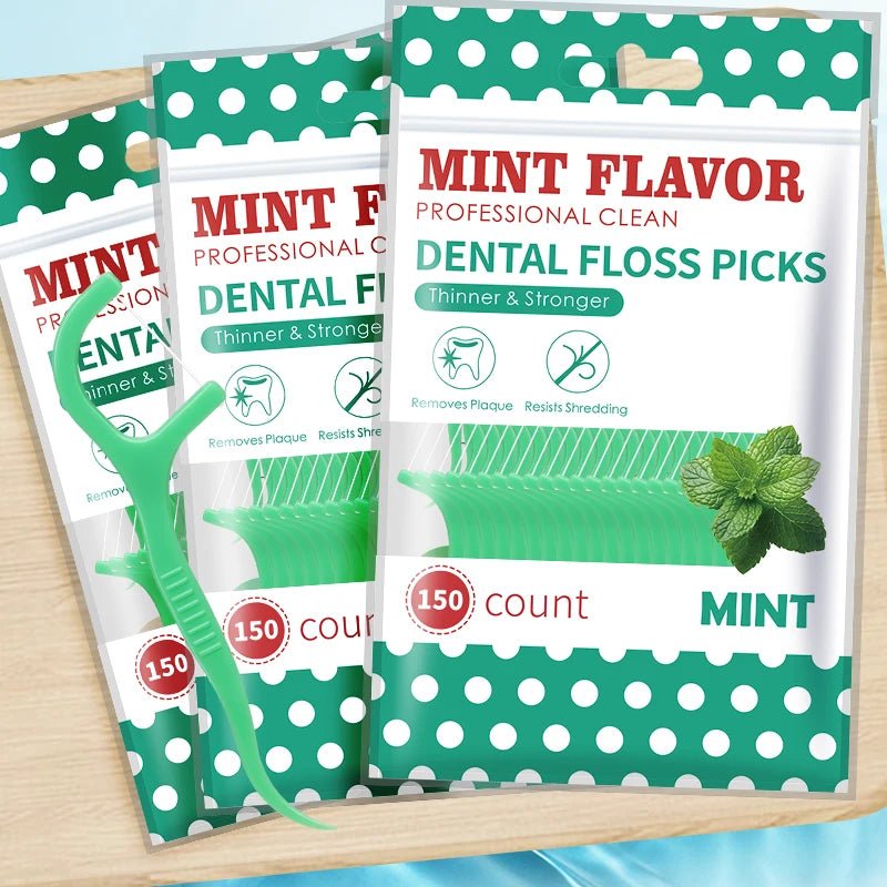 Cat Shop Boys - Mint dental floss stick - home portable disposable care dental floss stick - oral care - deep cleaning - interdental cleaning pr