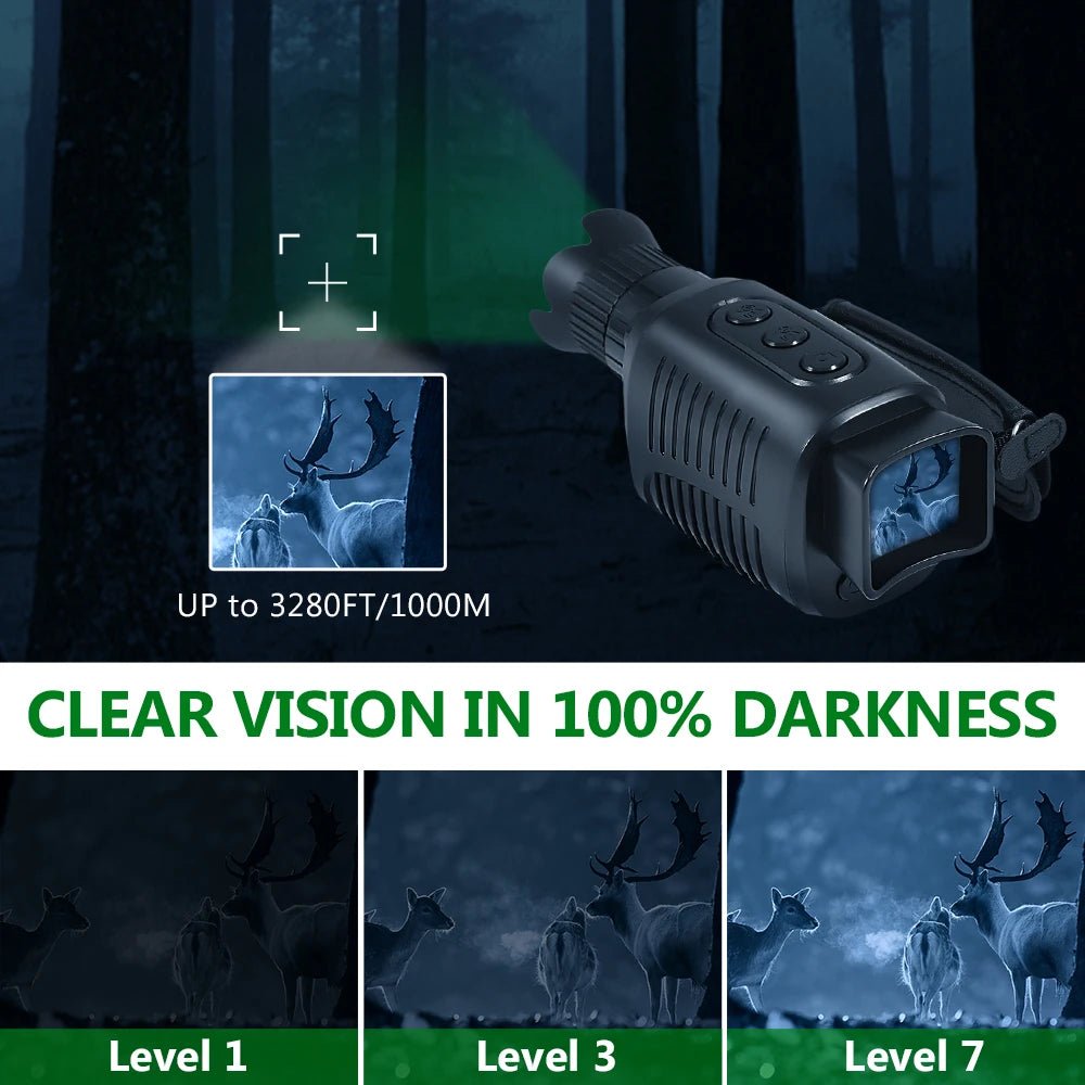 Cat Shop Boys - Monocular Night Vision Device 1080P HD Infrared Camera 5X Digital Light Zoom Hunting Telescope Outdoor Search Full Darkness 300m