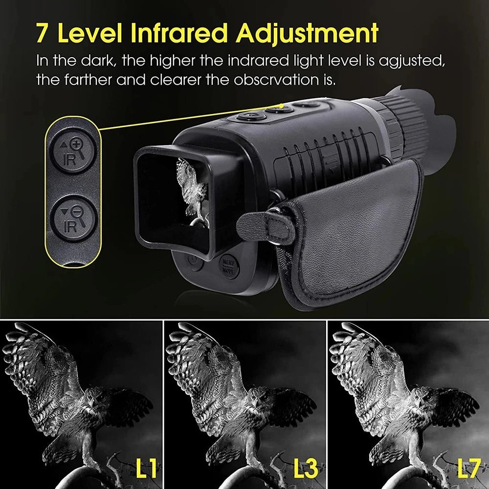 Cat Shop Boys - Monocular Night Vision Device 1080P HD Infrared Camera 5X Digital Light Zoom Hunting Telescope Outdoor Search Full Darkness 300m