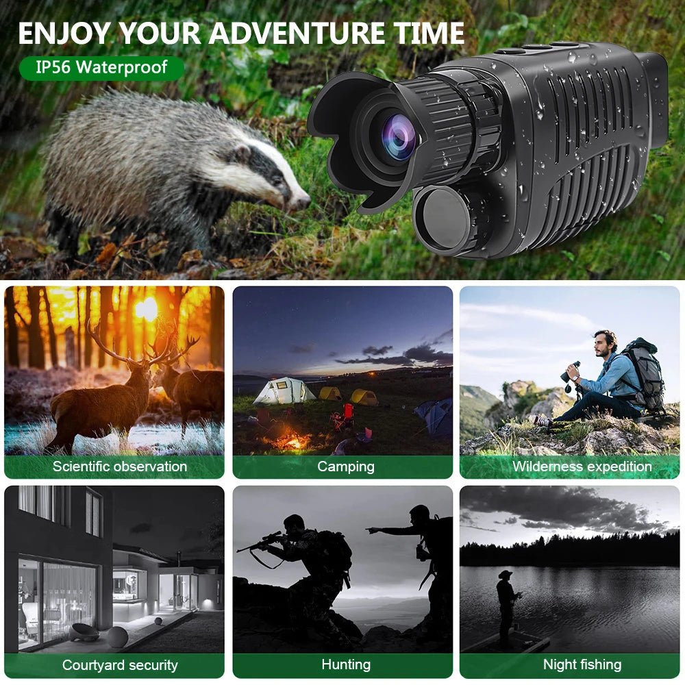 Cat Shop Boys - Monocular Night Vision Device 1080P HD Infrared Camera 5X Digital Light Zoom Hunting Telescope Outdoor Search Full Darkness 300m