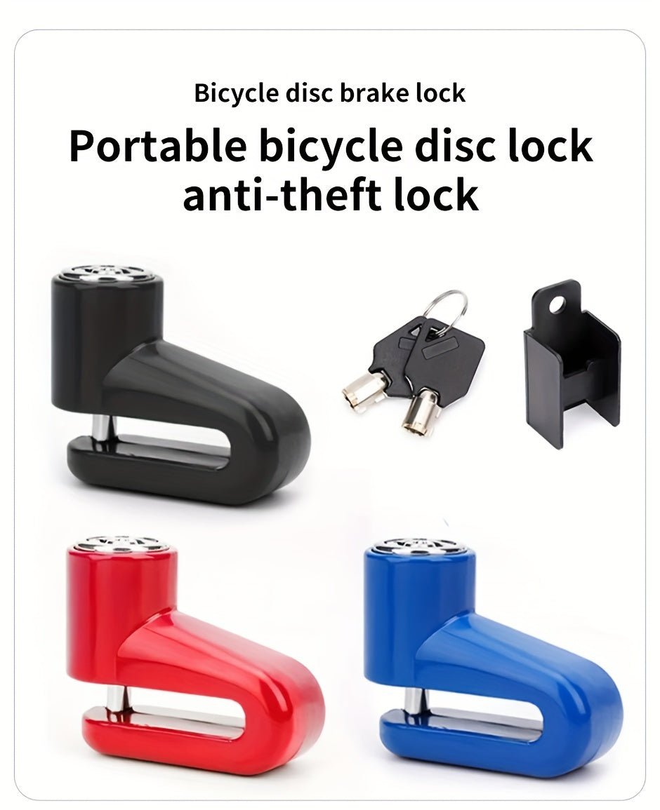 Cat Shop Boys - Motorcycle Safety Disc Brake Lock, Anti - theft Wheel Rotor Lock, 7mm Pin for Scooter Bike, Durable Steel Construction, Road & Mountain Bike Security with 2 Keys and Mounting Bracket