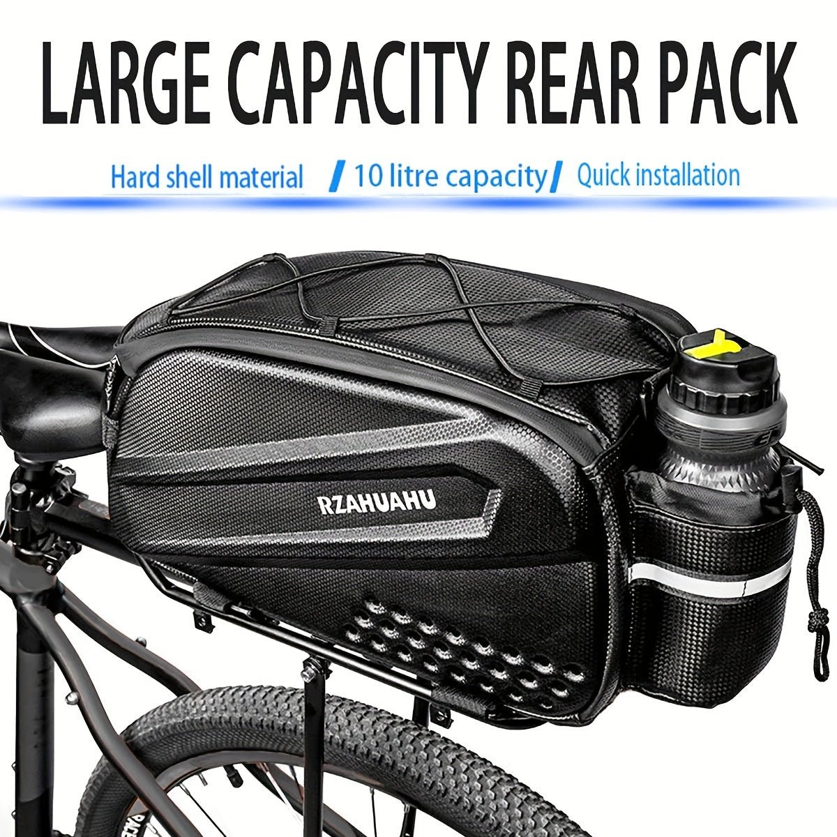 Cat Shop Boys - Mountain Bike Rear Rack Pack, Hard Shell Bike Shelf Bag, Storage Back Seat Bag, Waterproof Riding