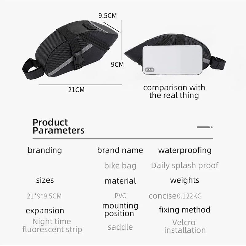 Cat Shop Boys - Mountain Bike Water Proof Saddle Bag Tail Bag Bicycle Riding Universal Tail Bag Outdoor Cycling Supplies Bicycle Accessories