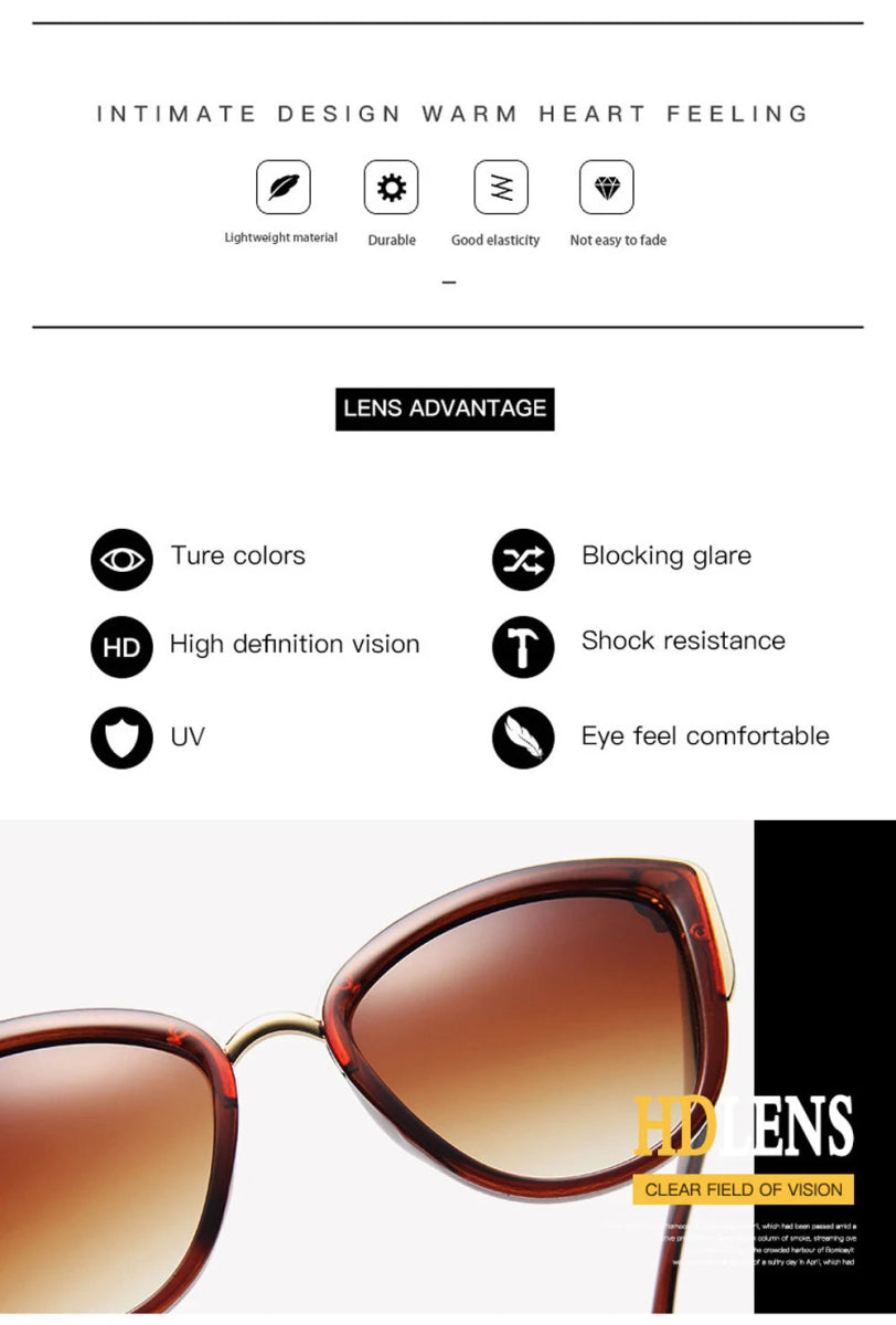 Cat Shop Boys - MUSELIFE Cateye Sunglasses Women Vintage Gradient Glasses Retro Cat eye Sun glasses Female Eyewear UV400