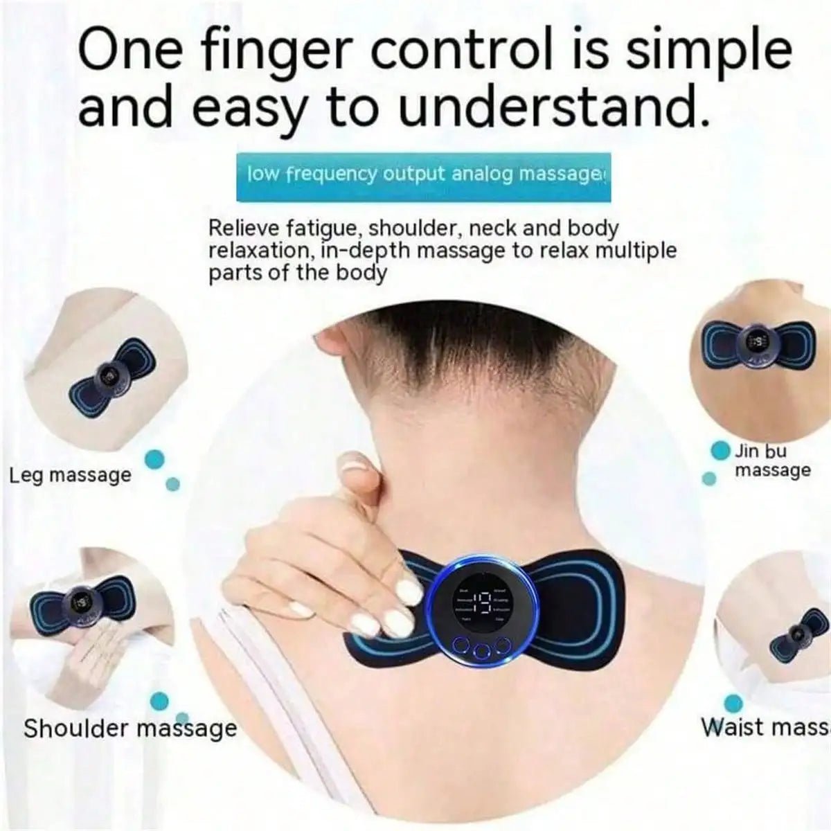 Cat Shop Boys - Neck Massager LCD Display EMS Electric Cervical Massage Patch Low - Frequency Pulse Muscle Stimulation Pad For Relaxation