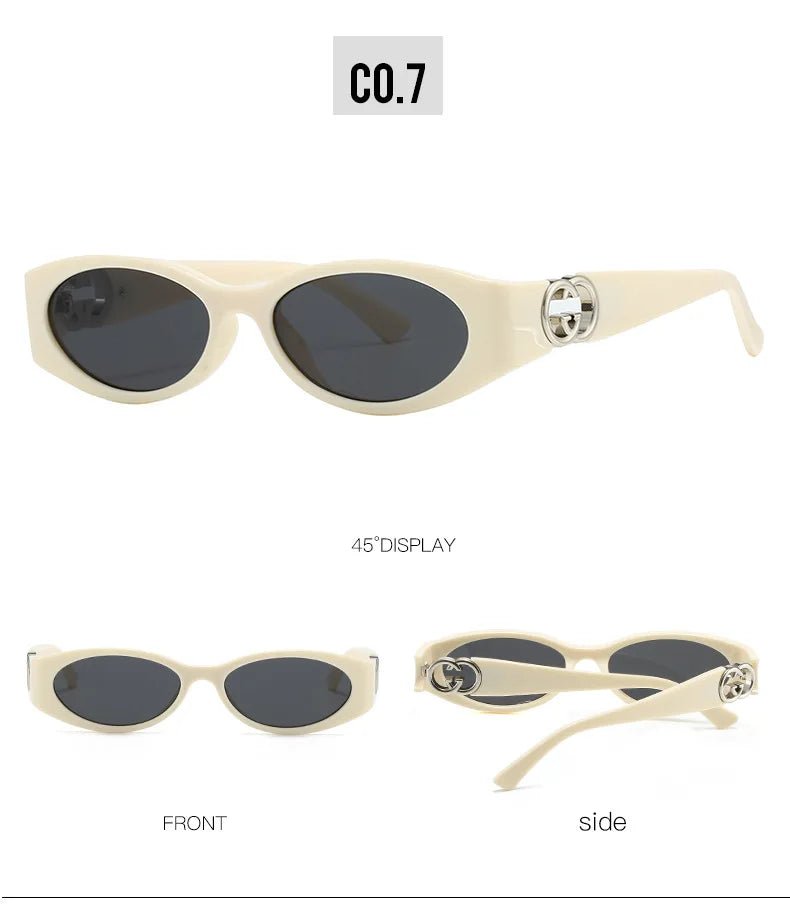 Cat Shop Boys - New Fashion Small Frame Sunglasses Oval Versatile INS Brand Sunglasses Women's Luxury Street Style Decorative Sunglasses UV400