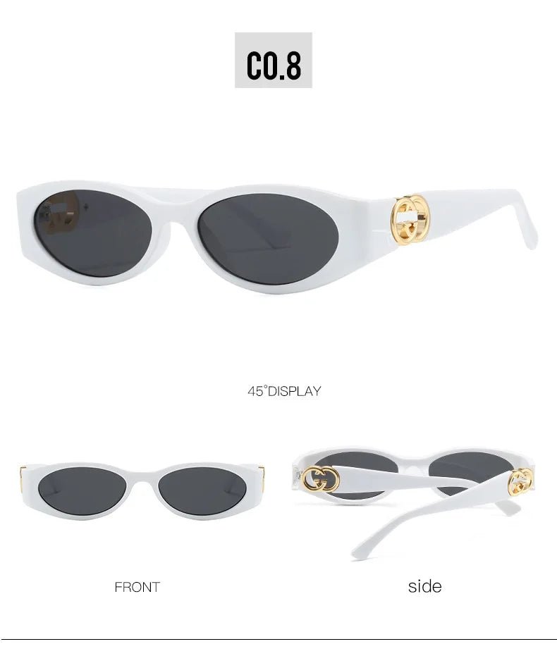 Cat Shop Boys - New Fashion Small Frame Sunglasses Oval Versatile INS Brand Sunglasses Women's Luxury Street Style Decorative Sunglasses UV400