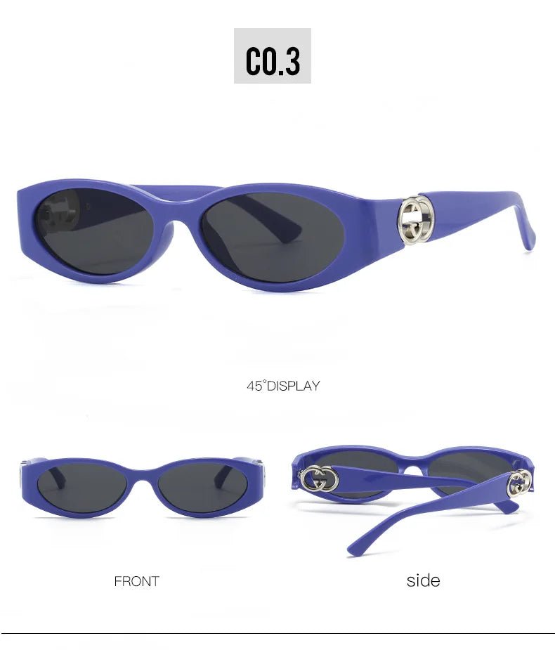 Cat Shop Boys - New Fashion Small Frame Sunglasses Oval Versatile INS Brand Sunglasses Women's Luxury Street Style Decorative Sunglasses UV400