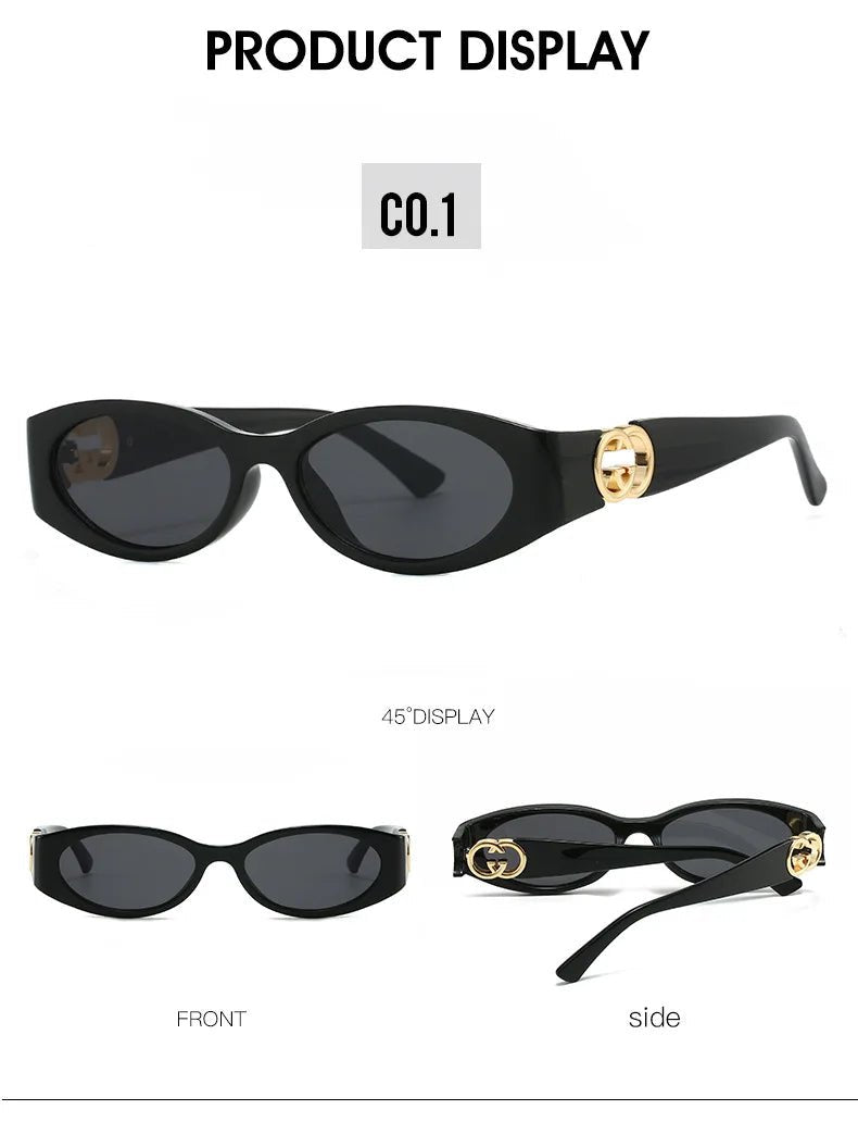 Cat Shop Boys - New Fashion Small Frame Sunglasses Oval Versatile INS Brand Sunglasses Women's Luxury Street Style Decorative Sunglasses UV400