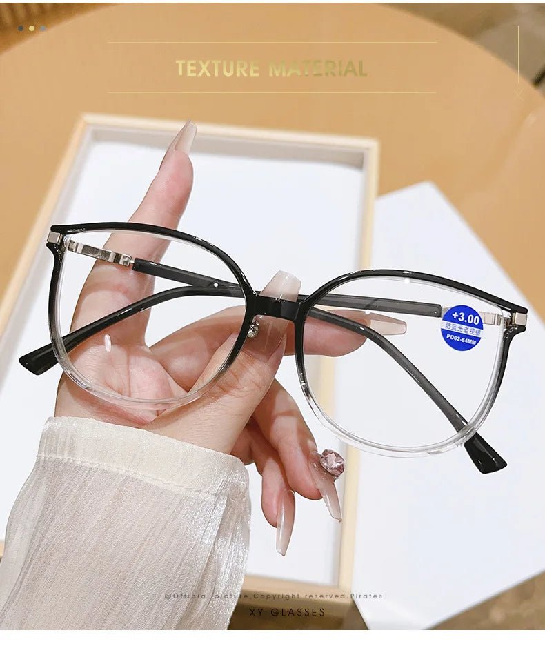 Cat Shop Boys - New Fashionable Reading Glasses Anti Blue Light Presbyopia Glasses Men Women Large Frame Presbyopia Glasses Casual Eyeglasses