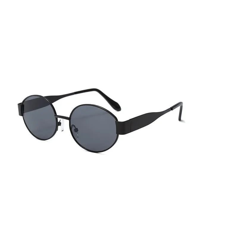 Cat Shop Boys - New Oval Sunglasses for Women Men Trendy Metal Frame Sun Glasses Classic Shades UV400