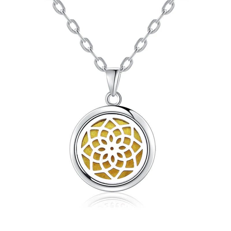 Cat Shop Boys - New Tree Of Life Aromatherapy Necklace Stainless Steel Essential Oil Diffuser Amulet Perfume Locket Pendant Women Jewelry Gift