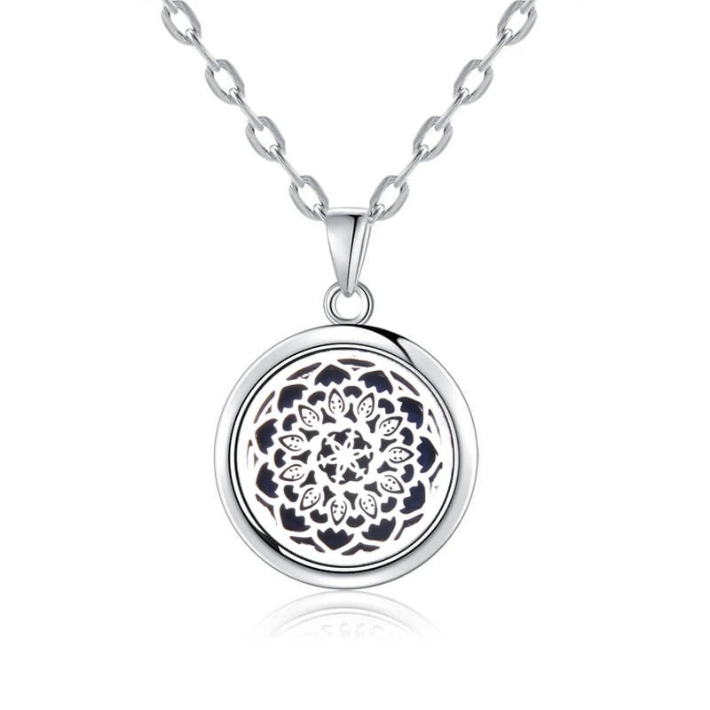 Cat Shop Boys - New Tree Of Life Aromatherapy Necklace Stainless Steel Essential Oil Diffuser Amulet Perfume Locket Pendant Women Jewelry Gift