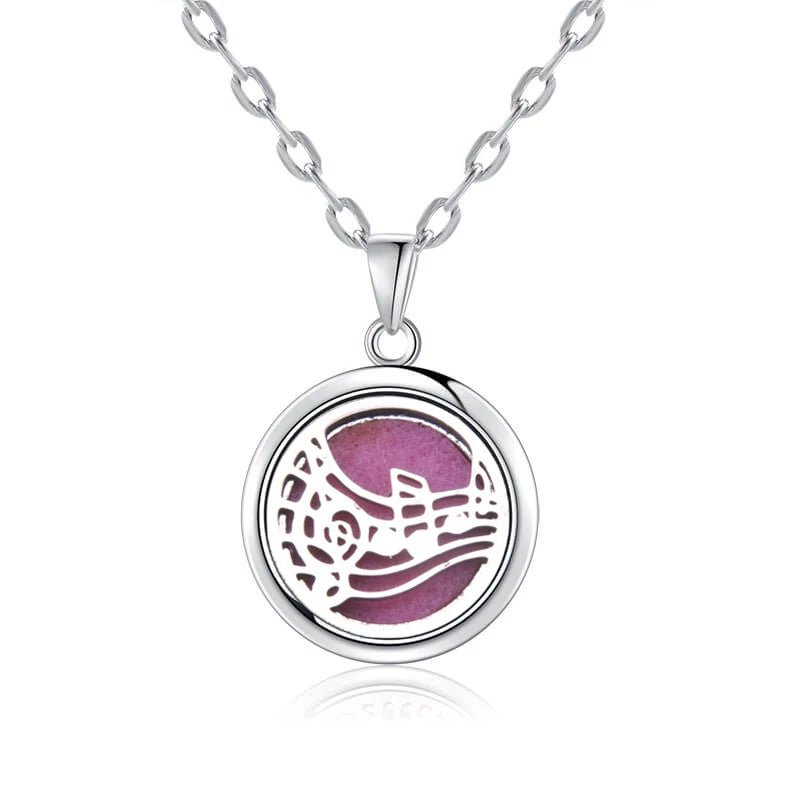 Cat Shop Boys - New Tree Of Life Aromatherapy Necklace Stainless Steel Essential Oil Diffuser Amulet Perfume Locket Pendant Women Jewelry Gift