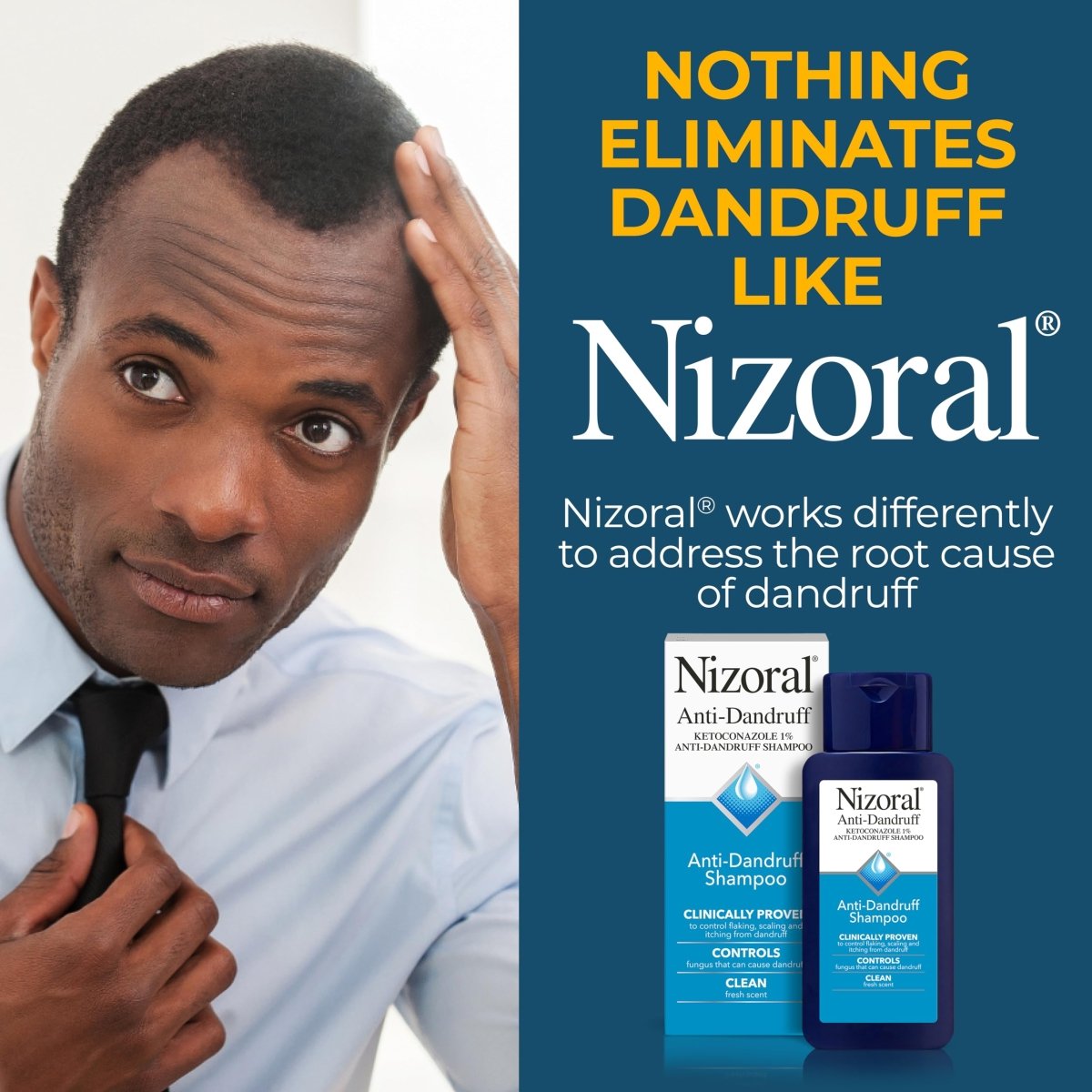 Cat Shop Boys - Nizoral Anti - Dandruff Shampoo with 1% Ketoconazole, Fresh Scent, 7 Fl Oz