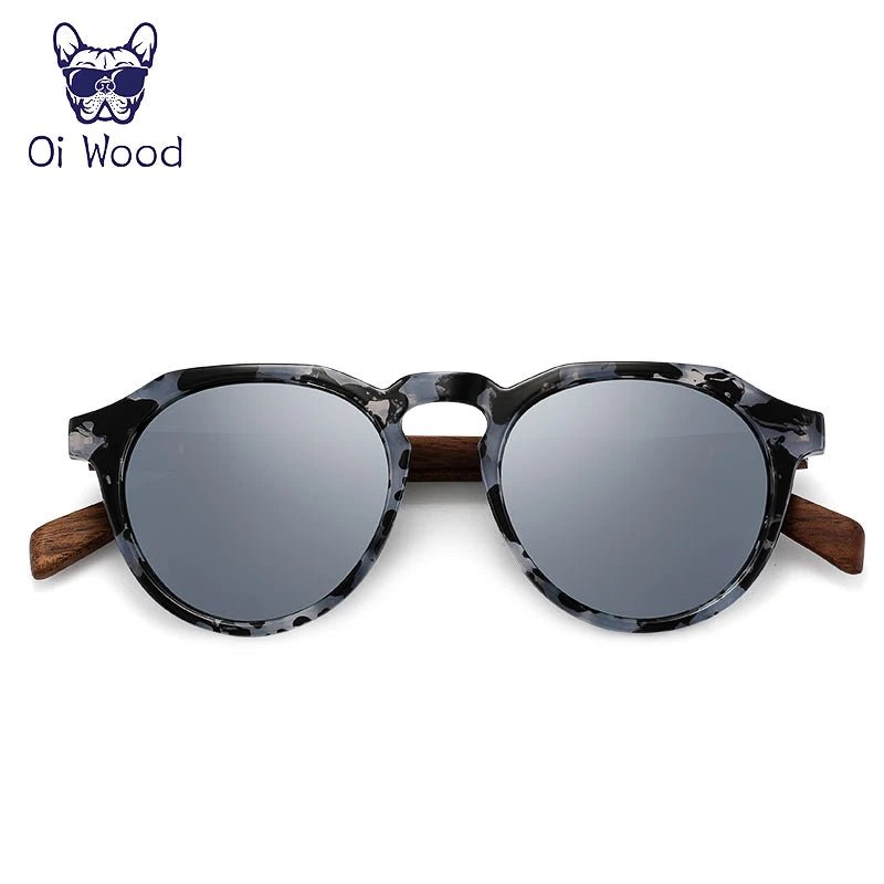 Cat Shop Boys - Oi Wood Sunglasses Women Men's Sun Glasses Walnut Wood Round Eyeglasses Red LensTortoise Shell Frames