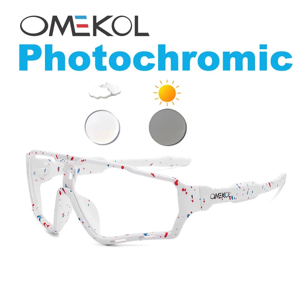 Cat Shop Boys - OMEKOL Brand New Photochromic Sport Cycling Glasses Men Women Outdoor Sun Glasses Bike Bicycle Eyewear MTB Baseball Sunglasses