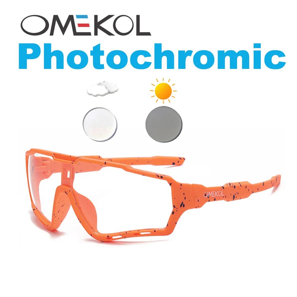 Cat Shop Boys - OMEKOL Brand New Photochromic Sport Cycling Glasses Men Women Outdoor Sun Glasses Bike Bicycle Eyewear MTB Baseball Sunglasses