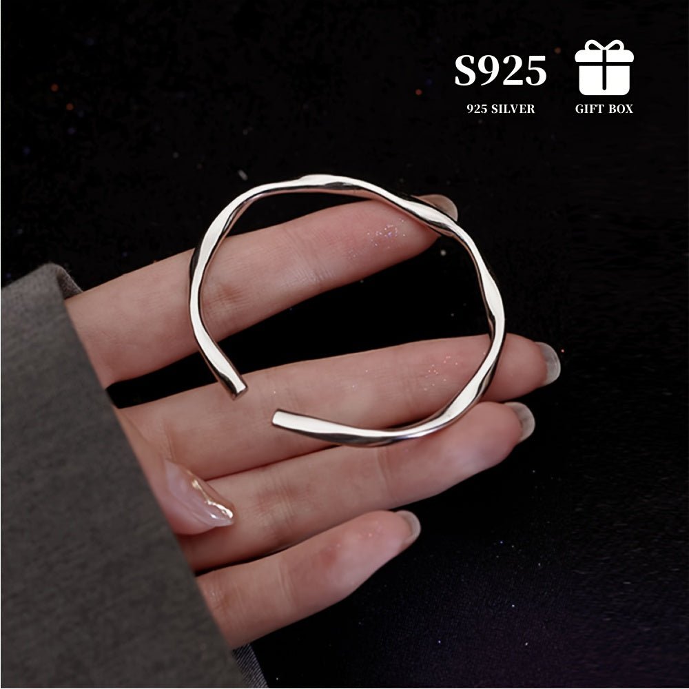 Cat Shop Boys - Open Bracelet in S925 Sterling Silvery, Elegant, Luxurious, Sweet Style, Delicate and Minimalist for Women