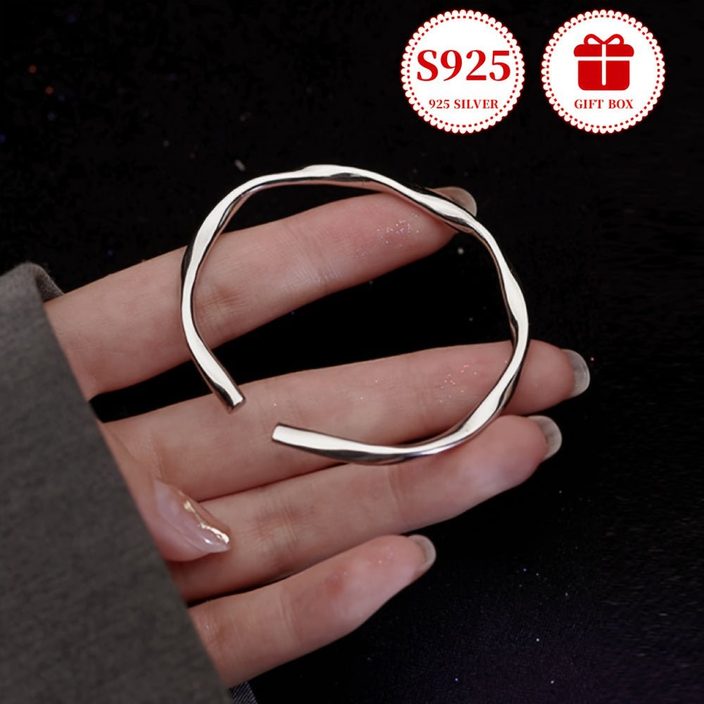 Cat Shop Boys - Open Bracelet in S925 Sterling Silvery, Elegant, Luxurious, Sweet Style, Delicate and Minimalist for Women