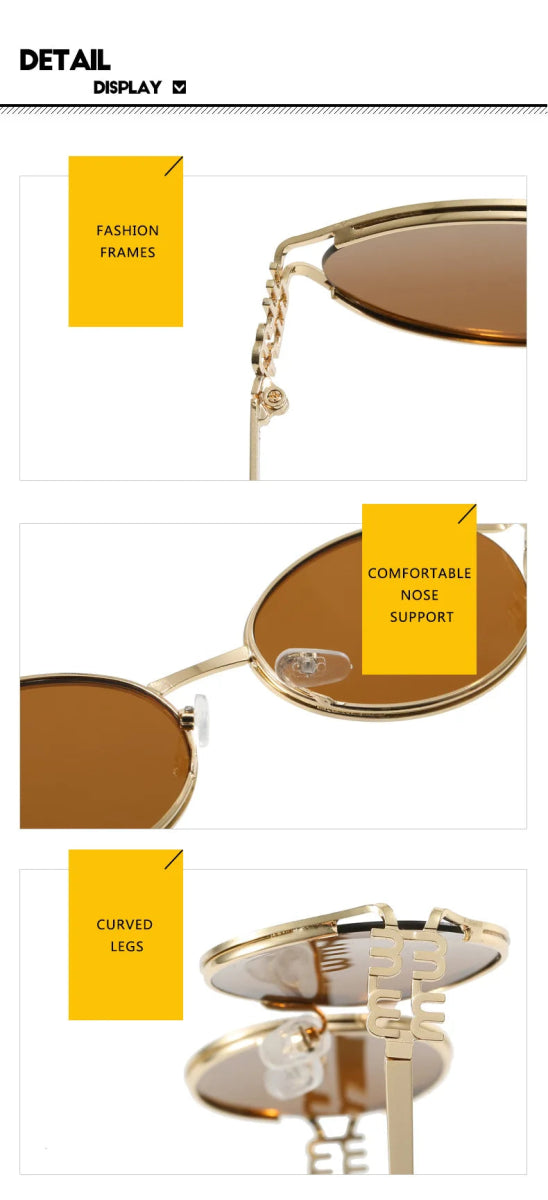 Cat Shop Boys - Oval Hollow Sunglasses 2024 New European and American Fashion Spicy Girl Retro Sunglasses Concave Shape