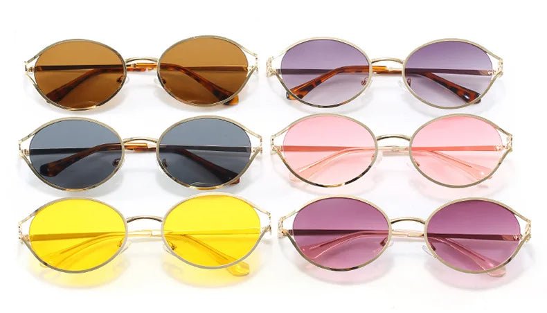 Cat Shop Boys - Oval Hollow Sunglasses 2024 New European and American Fashion Spicy Girl Retro Sunglasses Concave Shape