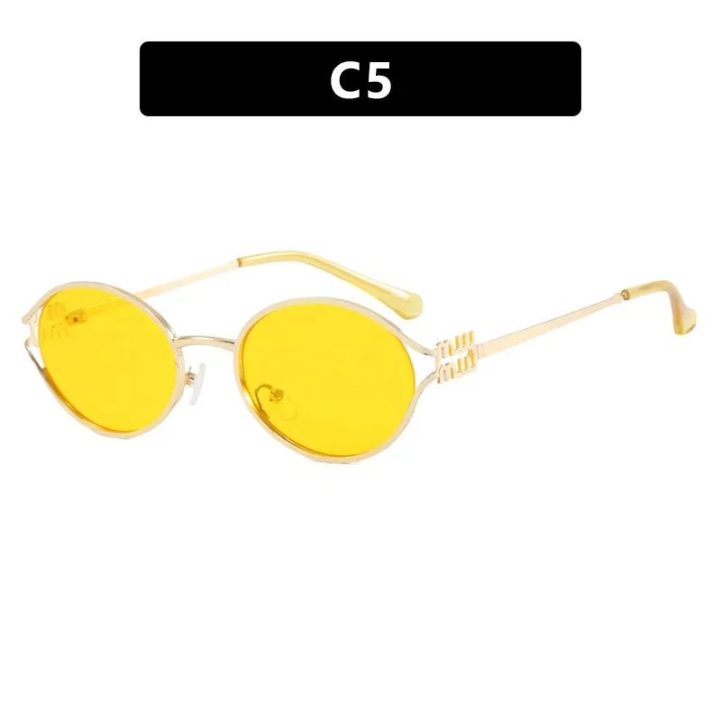 Cat Shop Boys - Oval Hollow Sunglasses 2024 New European and American Fashion Spicy Girl Retro Sunglasses Concave Shape