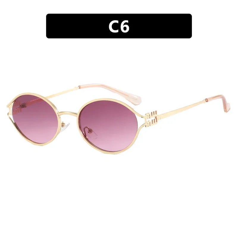 Cat Shop Boys - Oval Hollow Sunglasses 2024 New European and American Fashion Spicy Girl Retro Sunglasses Concave Shape