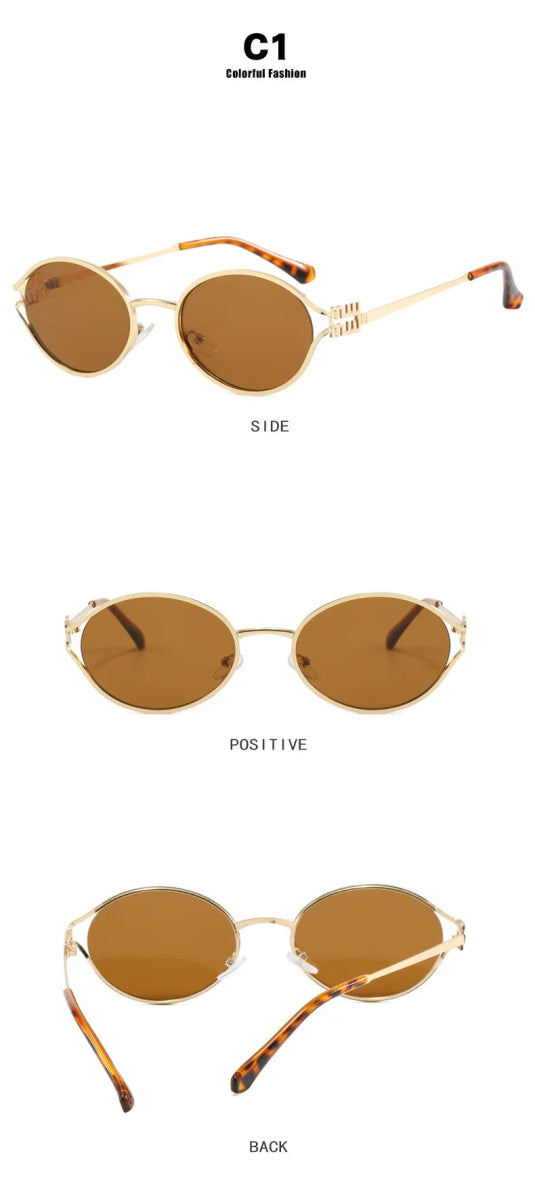 Cat Shop Boys - Oval Hollow Sunglasses 2024 New European and American Fashion Spicy Girl Retro Sunglasses Concave Shape