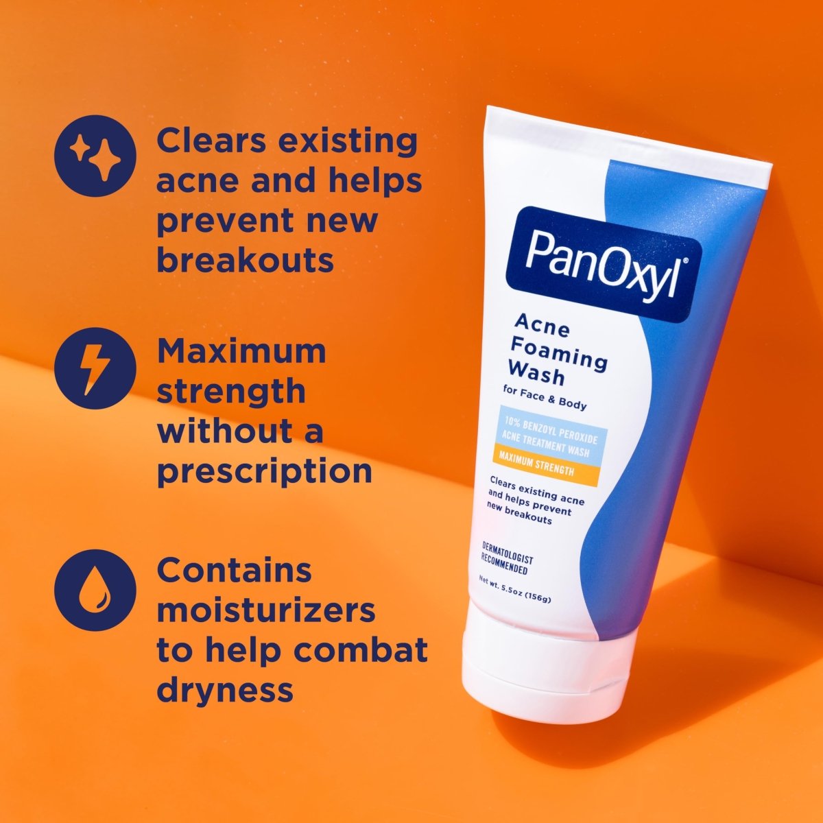 Cat Shop Boys - PanOxyl Acne Foaming Wash Benzoyl Peroxide 10% Maximum Strength Antimicrobial, 5.5 Oz