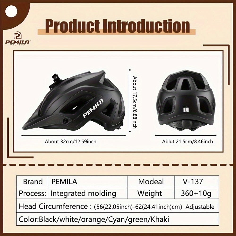 Cat Shop Boys - PEMILA Ultralight Cycling Helmet, Road Mtb Helmet Cycling Safety Cap, Racing Bike Equipments With Mutifunctional Base Bracket For Gopro Sports Camera And Headlights