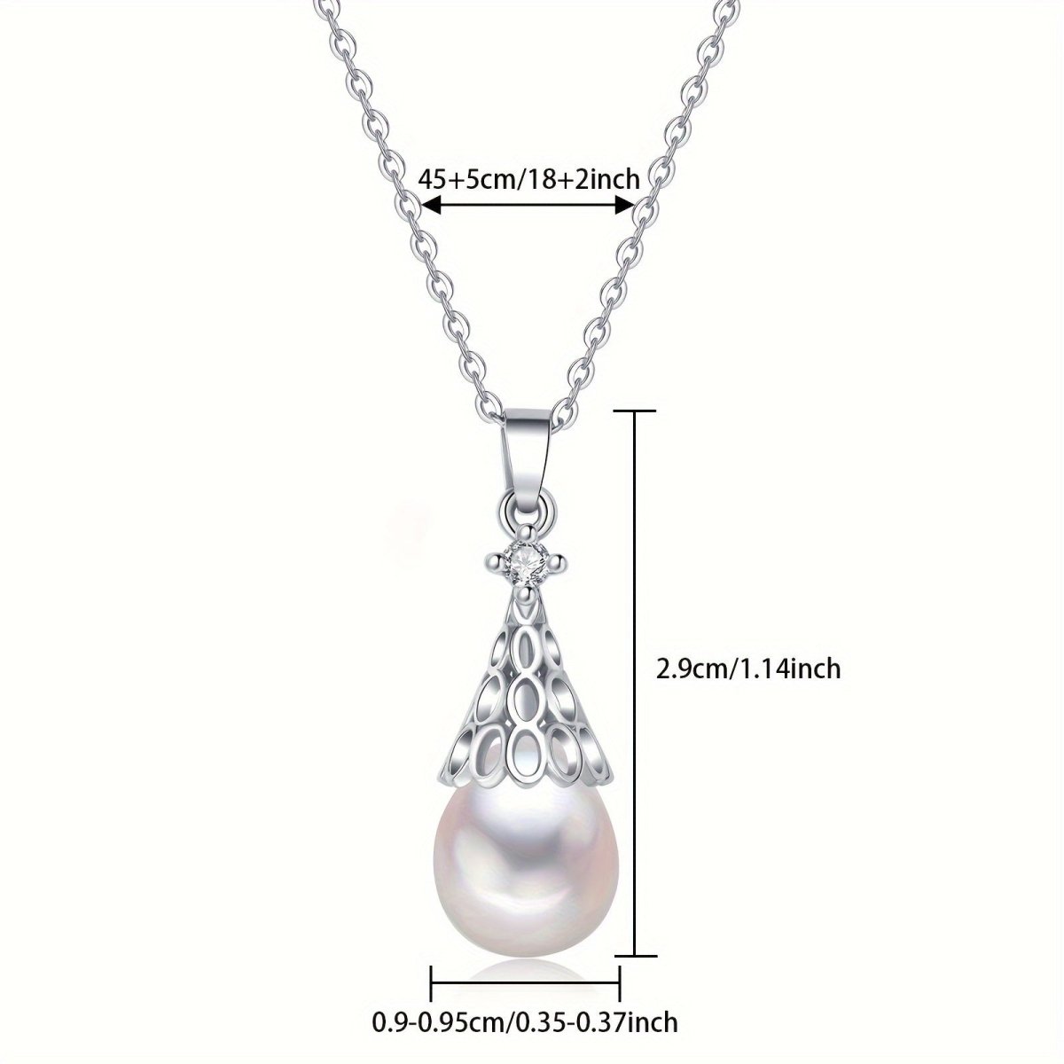 Cat Shop Boys - Platinum - plated Anti - allergy Material Freshwater Pearl 11 - 12MM Pendant Necklace For Women