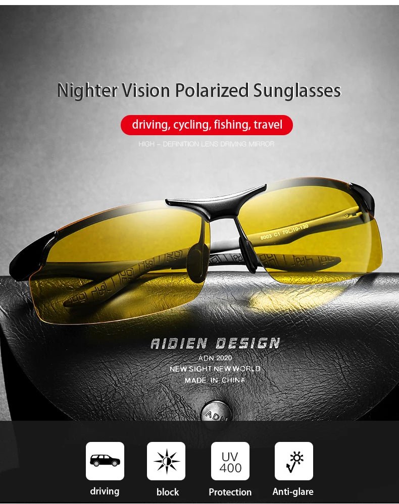 Cat Shop Boys - Polarized prescription night vision glasses myopia men sunglasses diopter nearsighted - 1.5 - 2 +1 anti - glare yellow driver goggles